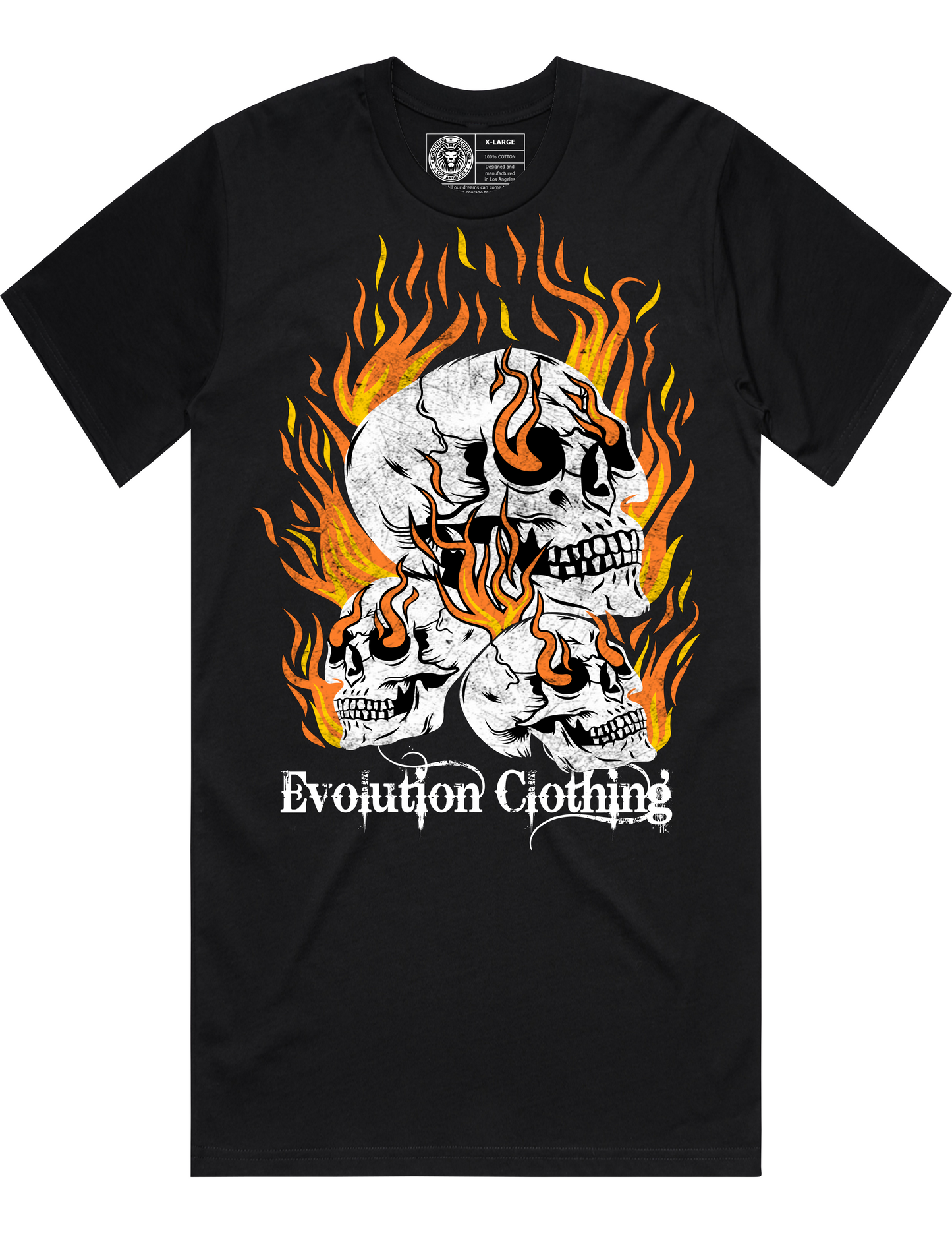Skulls in Flames Custom Graphic Design