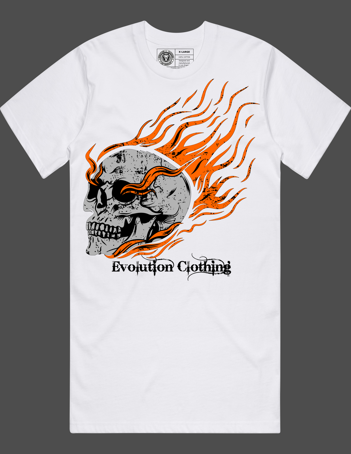 Skull in Flames Custom Design 002